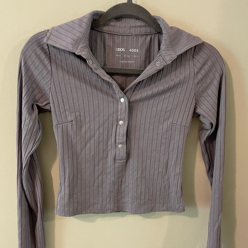 ASOS 4505 Lavender Long Sleeve Preppy Workout Top